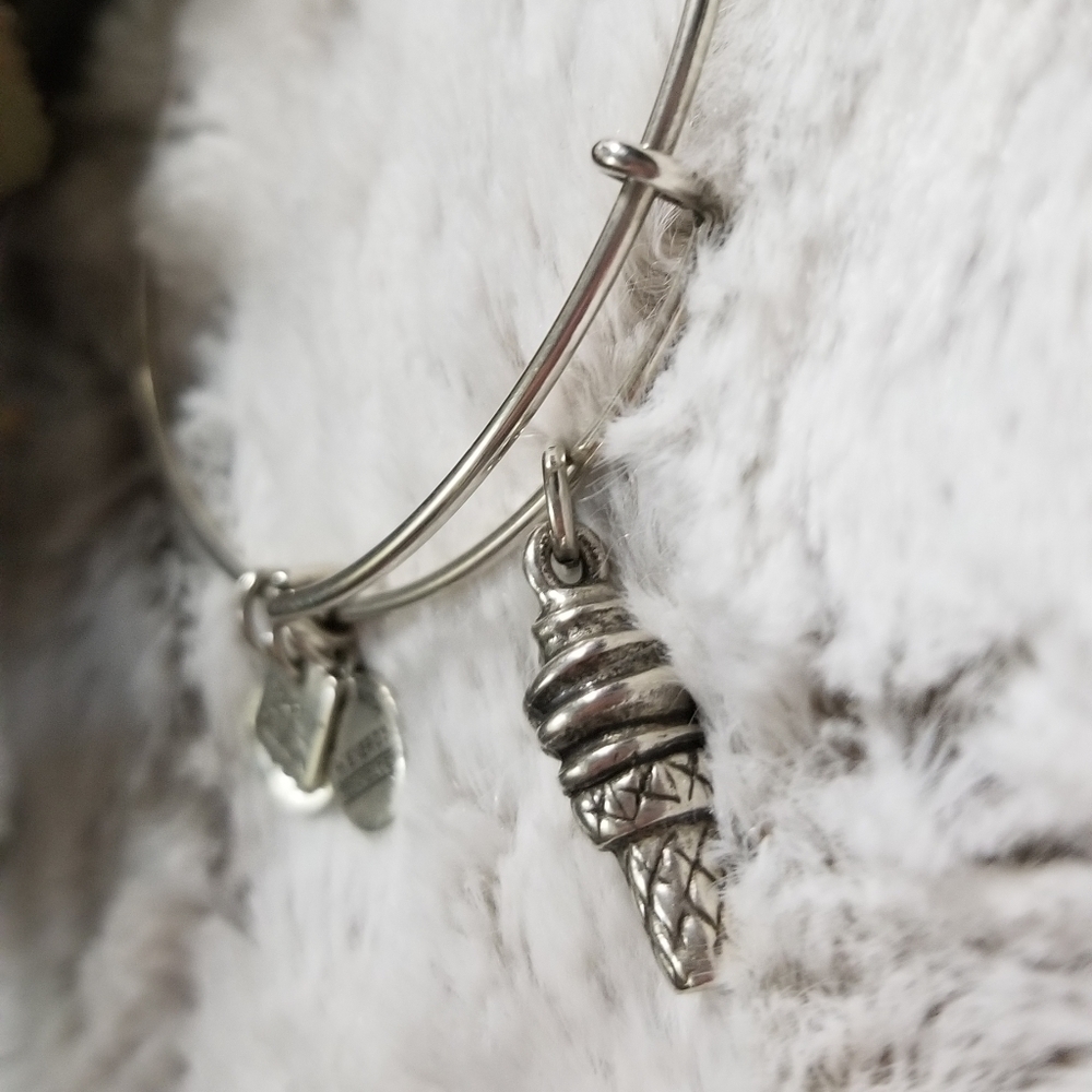 Alex And Ani Ice Crem Cone Silver Color Bangle Bracelet - Picture 7 of 7